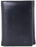 Roots Men's Soft Genuine Leather Trifold Wallet with 15 Credit Card Slots, 3 Slot Pockets, and 2 Large Interior Bill Compartments, Black