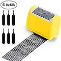 Identity Protection Roller Stamp (Included 6 Pack Refills) Wide Roller Identity Theft Prevention Security Stamp Confidential Address Blocker, Anti Theft and Privacy Safety - Yellow