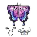 Juzinqu Ailes de Papillon pour Enfants | Déguisement Papillon Fille | Ailes de fée, Masque et Bandeau pour Enfants Cosplay Party Supplies