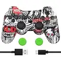 Controller PS3, Joystick PS3, Controller di Gioco Wireless per PS3, Controller Bluetooth per PS3 con Doppio Motore e sensore a 6 assi Controller Wireless per PS3, Graffiti