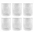 Set of 6 Hobnail Glasses Tumbler,12 oz Romantic Water Glasses, Clear Embossed Vintage Glassware Set for Beer, Cocktail, Soda, Beverages