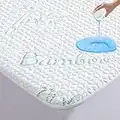 King Size Cooling Bamboo Waterproof Mattress Protector, 3D Air Fabric Breathable Bed Mattress Cover, Deep Pocket Sheet Style Mattress Pad Cover for 6-18 inches Mattress