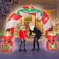Rocinha 8 Ft Tall Christmas Inflatable Nutcracker Bear Archway with LED Lights Yard Art Decoration, Holiday Inflatable Arch, Lighted Giant Lawn Party Family Decorations Gift