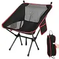 Nestling® Portable Ultralight Folding Chair Camping Chair for Outdoor, Camping, Picnic, Fishing, Hiking and More (Red)