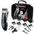 Remington Tondeuse Cheveux [Kit Coiffeur Professionnel] Stylist Noir & Argent (Lames Céramique Auto-Affûtées, Secteur/Sans fil-Batterie Lithium, 8 Sabots, Mallette pro + accessoires) Tondeuse HC363C