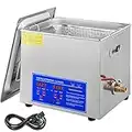 VEVOR Ultrasonic Cleaner 10L, Lab Ultrasonic Cleaner with Digital Timer , Professional Stainless Steel Industrial Ultrasonic Cleaner 1-30min, Jewelry Cleaner with Heater Timer