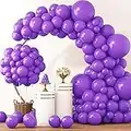 RUBFAC 129pcs Purple Balloons Different Sizes 18 12 10 5 Inch for Garland Arch Premium Purple Latex Balloons for Masquerade Party Decorations Birthday Anniversary Baby Shower Party Supplies