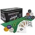 powerking Poker Chip Set, Blackjack 200 fiches Poker Set per Texas Holdem con tovaglia Gioco per Feste di Famiglia