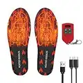 Riomza Rechargeable Heated Insoles - Electric Soft Foot Warmer Insoles with Accurate Temperature Remote Control Thermal USB Winter Work Boots Shoes Inserts for Women Men, Multi-colored, Large