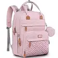 BabbleRoo Zaino Fasciatoio, Grande Capacità per il Cambio Unisex, Borsa Porta Pannolini con Materassino, Cinghie per Passeggini, Tasche Isolanti Bottiglia, Ciuccio (Rosa)