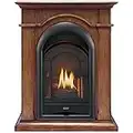 ProCom Ventless Fireplace System 10K BTU Duel Fuel Thermostat Insert Mantel, FS100T-AS, Large, Apple Spice (Arched)