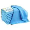 8 Pack Glass Cleaning Cloth,Streak Free,Reusable Microfiber Glass Cloth 14X16,for Cleaning Windows,Glasses,Mirrors,Screens ,Stainless Steel and More(Blue)