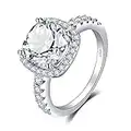 JewelryPalace Bague de Fiançailles Anneau d'Alliance pour Femme, Coussin 3ct Zircone Cubique en Argent 925 Mariage Promise Engagement Cadeau Anniversaire Magnifique, Bijoux femme,