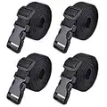 TRIWONDER Luggage Straps Suitcase Belts Travel Accessories Bag Straps Adjustable Heavy Duty with Quick-Release Buckle 4 Pack (Black - 4.92ft)