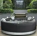 DEKO VERTRIEB BAYERN Luxus Premium SPA aufblasbarer Whirlpool aufblasbar + LCD Fernbedienung Modell 2023 Ø204cm Outdoor+Indoor Pool Heizung für 6 Personen MSPA Mallorca Feeling Camaro