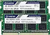 Timetec 8GB KIT (2x4GB) DDR3L 1333MHz PC3-10600 Non-ECC Unbuffered 1.35V CL9 2Rx8 Dual Rank 204 Pin SODIMM Laptop Notebook PC Computer Speicher RAM Modul Upgrade (8GB KIT(2x4GB))