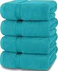 Utopia Towels 4 Pack Premium Bath Towels Set, (27 x 54 Inches) 100% Ring Spun Cotton 600GSM, Lightweight and Highly Absorbent Quick Drying Towels, Perfect for Daily Use (Turquoise)