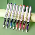 EYEYE 8 Colored Disposable Fountain Pens for Writing 8 Assorted Color Extra Fine Nib Classic Colorful Set