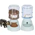 Volwco Distributeur Automatiques de Nourriture et d'eau pour Chat et Chien 3.75L, Distributeur Eau et Croquettes Automatique pour Animaux Domestiques -Distributeur de Nourriture et d'eau