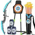 TEMI Bow and Arrow Set for Kids 4-8,Kids Archery Set with LED Lights Includes 10 Suction Cup Arrows, Quivers & Standing Target, Outdoor Toys for Kids Boys & Girls Ages 3-12 Years Old