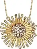 Vince Camuto Women's 28" Flower Pendant Necklace Vintage Gold/Crystal One Size