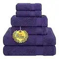 Cotton Paradise 6 Piece Towel Set, 100% Turkish Cotton Soft Absorbent Towels for Bathroom, 2 Bath Towels 2 Hand Towels 2 Washcloths, Purple