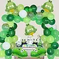 Frog Birthday Party Decorations - Green Balloon Garland Arch Kit with Walking Frog Foil Balloons for Kids Insect Animal Theme Birthday, Baby Shower, Summer Pond Pool, Green Themed Party Supplies