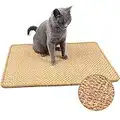 JUVEL Cat Scratcher Mat, Natural Sisal Woven Rope Scratching Pad for Cat Grinding Claws & Protecting Carpet Rug Furniture, Durable Anti-Slip Floor Cat Playing Sleeping Scratch Toy (M : 40×60cm)