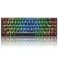 UrChoiceLtd 60% Tastiera da gioco meccanica Tipo C cablata 68 tasti 18 Retroilluminazione RGB Tastiera impermeabile USB Tasti anti-ghosting completi per giocatori e dattilografi (neri)