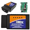 OBD2 Bluetooth + Support Francais 7/7J - LIT ET EFFACE Les Codes ERREURS en 3 Min ! Valise de Diagnostic Tous VÉHICULES - Android et iPhone - Vendeur Francais avec Support 7/7J