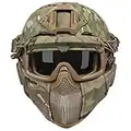 OneTigris Airsoft Helm, Mich 2000 Paintball Helm mit Maske und Schutzbrille für Airsoft Paintball