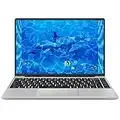 AOCWEI Laptop Windows 10 14 Zoll 6GB+64GB ROM Celeron N4020 up to 2.8 GHz 1920 x 1080 FHD Support Erweiterung 1TB SSD WiFi 2.4G+5G Bluetooth HDMI kabelloserMaus Deutscher Tastatur Aufkleber-Silber