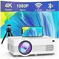Mini Projector with 5G WiFi and Bluetooth (with Tripod), Native 1080P 4K Supported 12000Lm Outdoor Projector, Portable Movie Projector Compatible with TV Stick, iOS, Android, PS5, HDMI, USB
