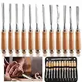 Dicunoy 12 PCS Wood Carving Tools, Gouges Woodworking Chisels, Full Size Wood Carving Knifes for Beginners, Hobbyists, Professionals, Artistic, Gifts for Him, Father's Day