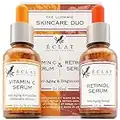 Retinol und Vitamin C Serum, Gesichtsserum mit Hyaluronsäure, Aloe Vera und Jojobaöl, hilft, feine Linien, Falten und Aknenarben zu reduzieren, 30 ml X 2