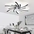 KeLuKes Modern Ceiling Fans with Lights and Remote 78cm Ceiling Fans with Lamps Silent Dc 6-speed Dimmable Reversible Winter/summer Led Ceiling Fan Light for Bedroom Lounge Living Room,Black