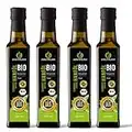 Kräuterland Bio Hanföl - Hanfsamenöl 1 Liter (4x250ml) 100% rein kaltgepresst - hoher Anteil an Omega 3-6-9 Fettsäuren - vegan in Premium Qualität