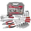 Hi-Spec 67pc Car Tool Kit with Home and Garage Mechanic Tool Set - Essential Hand Tools, Socket Set, Allen Key, Wrench, and Ratchet & More. Complete in a Plastic Storage Tool Box