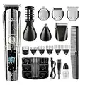 Brightup Beard Trimmer for Men - 19 Piece Beard Trimming Kit with Hair Clippers, Electric Razor - IPX7 Waterproof Mustache, Face, Nose, Ear, Balls, Body Shavers - Ideal Gifts, FK-8688T