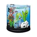 Tetra ColorFusion Starter aquarium Kit 3 Gallons, Half-Moon Shape, With Bubbler And Color-Changing Light Disc