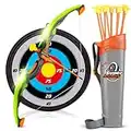 YIMORE Bow and Arrow Set Kids, Archery Set with LED Light 10 Suction Cups Arrows Targets Quiver Need Assembly, Indoor Outdoor Garden Games (Green)