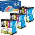 15-Pack 16XL Ink Cartridges Compatible for Epson 16 XL for Workforce WF2750 WF2630 WF-2750 WF-2630 WF-2510 WF-2650 WF-2540 WF-2010 WF-2520 Printer