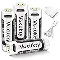 Vecukty Wiederaufladbar Batterien AA, 1,5 V 3500mWh AA Akku LR06 HR06 mit 4-in-1 Micro USB Ladekabel und Aufbewahrungskoffer, 4er-Pack