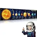 Poster di Sistema Solare Banner di Scienza Bambini Educativi Spazio Banner Sfondo Poster Planetario di Classe per Decorazioni Educative per Pareti in Camera Aula, 70,9 x 15,7 Pollici