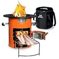 grillart® Raketenofen Outdoor “Powertrain” (mit Tragetasche) orange – effizienter Holzofen als Campingkocher für Dutch Oven und Grillpfannen – besonders effizient