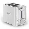 BELLA 2 Slice Toaster with Auto Shut Off - Extra Wide Slots & Removable Crumb Tray and Cancel, Defrost & Reheat Function - Toast Bread, Bagel & Waffle, White