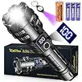 Lampe Torche Led Ultra Puissante, 15000 Lumens Torche Puissant Rechargeable, XHP90.2 Torche, 5 Mode Lampe De Poche Rechargeable USB