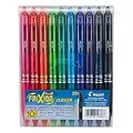 Pilot, FriXion Clicker Erasable Gel Pens, Fine Point 0.7 mm, Pack of 10, Assorted Colors