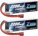 Zeee 2S Lipo Batería 2200mAh 7.4V 50C Batería RC con Deans Plug para FPV Drone Quadcopter Helicóptero Avión RC Barco RC Coche Modelos RC (Paquete de 2)