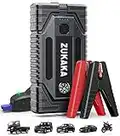 ZUKAKA Car Jump Starter 1500A Peak 15800mAh Battery Starter Up to 7.0L Gas and 5.5L Diesel Engine 12V Auto Jump Starter Box with USB QC3.0 and Type C Port Jump Box with LED Light, Black (ZK001)